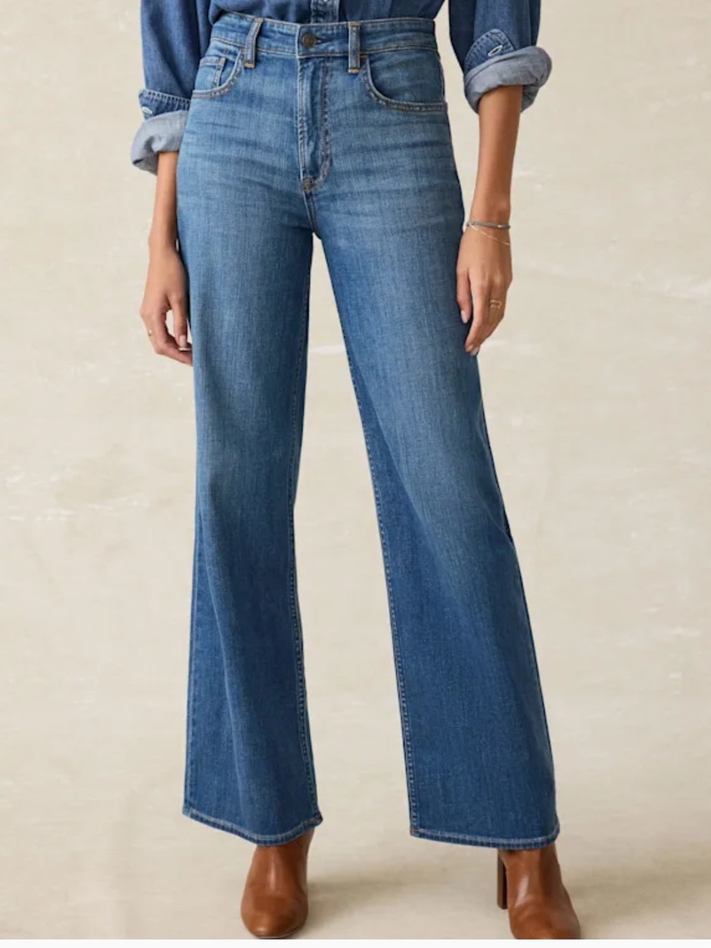 Faherty Dream Jeans High Rise Wide Leg